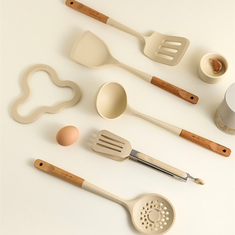 High Temperature Silicone Kitchen Utensils Set Spatula Spoon Colander