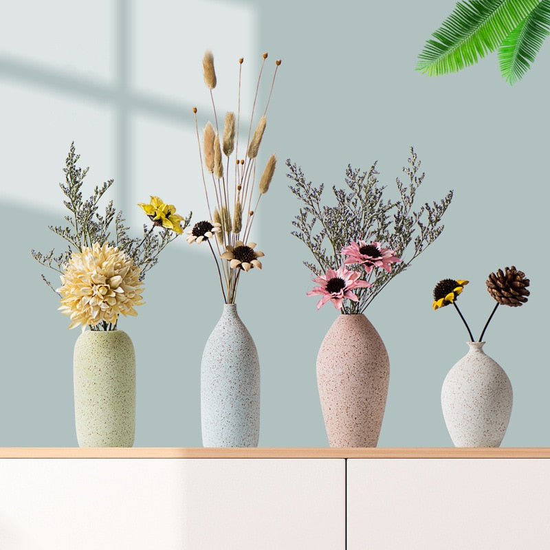 Frosted Ceramic Vase Home Decor Accent Piece