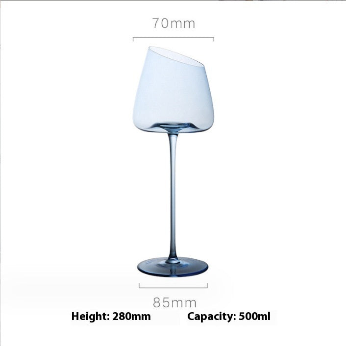 Klein Blue Crystal Glass Goblet For Elegant Beverage Serving