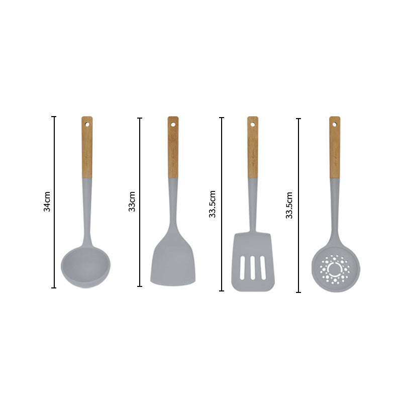 High Temperature Silicone Kitchen Utensils Set Spatula Spoon Colander