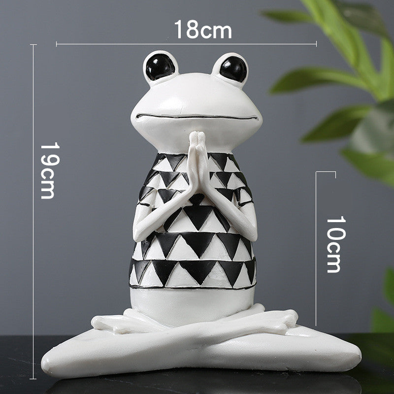 Cute Frog Figurine TV Cabinet Office Room Decor Accent