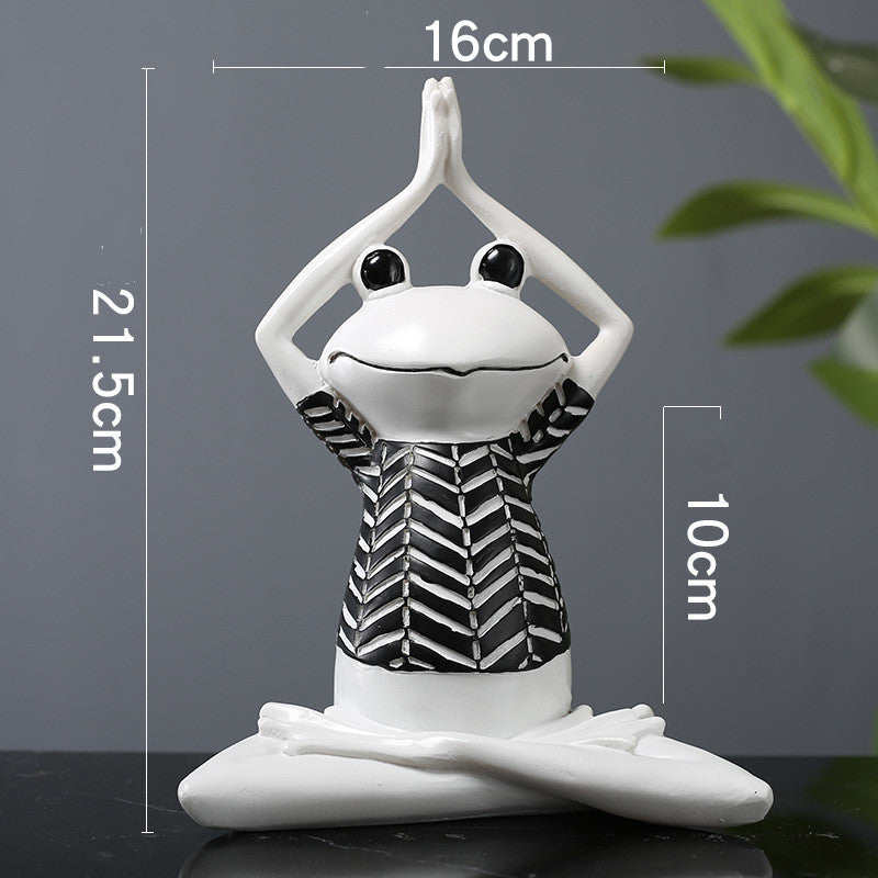Yoga Frog Resin Figurine Meditation Animal Home Decor Statue