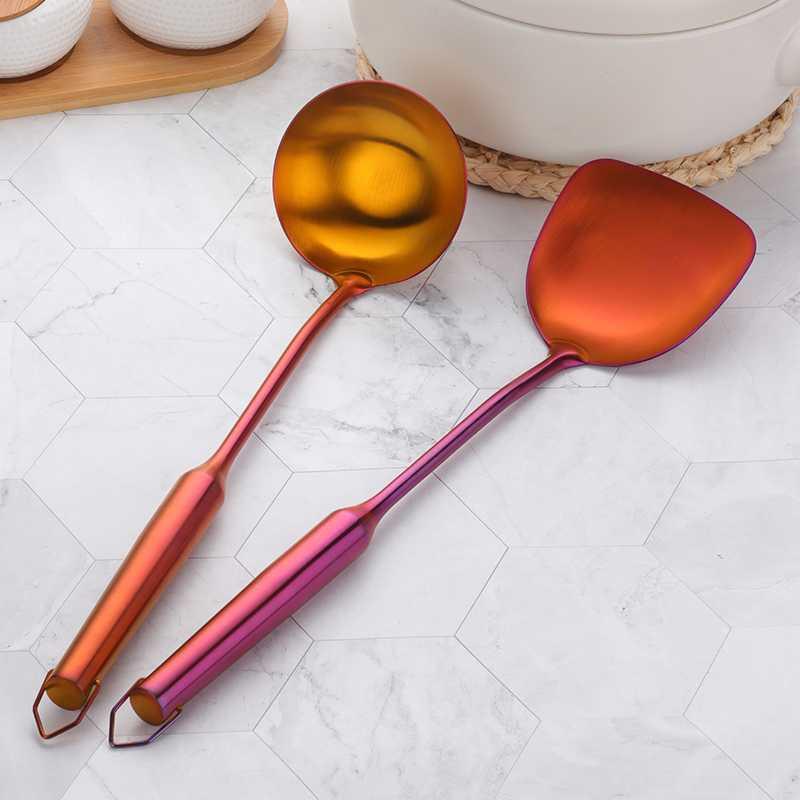 Stainless Steel Long Handle Kitchen Spatula Spoon Set