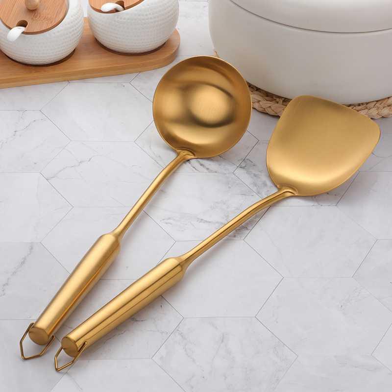 Stainless Steel Long Handle Kitchen Spatula Spoon Set