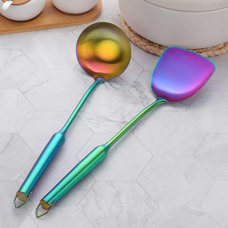 Stainless Steel Long Handle Kitchen Spatula Spoon Set