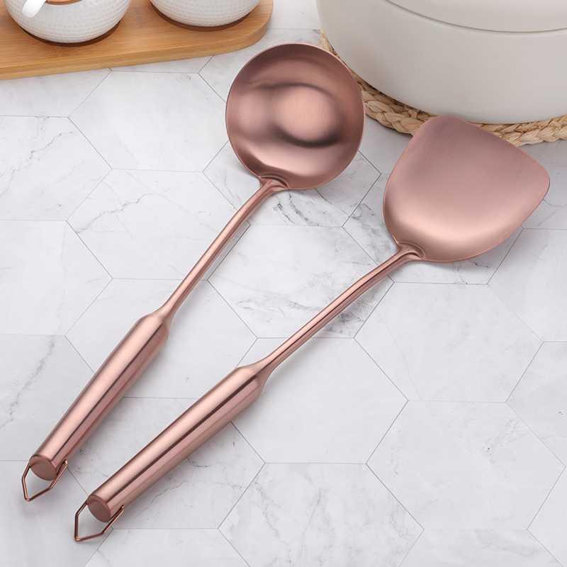 Stainless Steel Long Handle Kitchen Spatula Spoon Set
