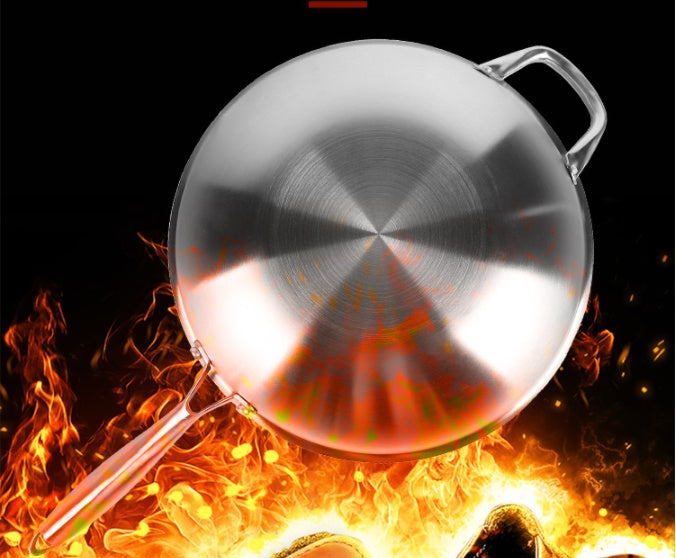 Stainless Steel Non Stick Wok Induction Gas Stove Cooking Pan