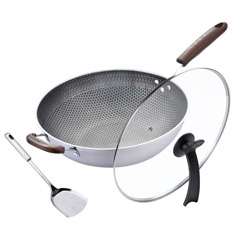Stainless Steel Non Stick Wok Induction Gas Stove Cooking Pan