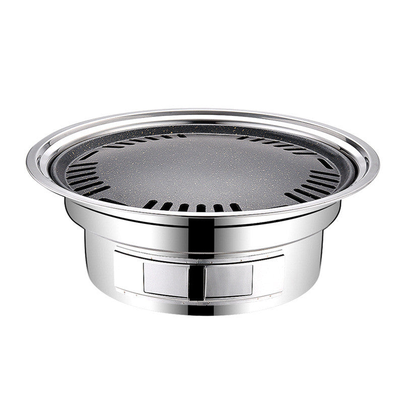 Portable Stainless Steel Charcoal BBQ Grill Korean Round Outdoor Grill