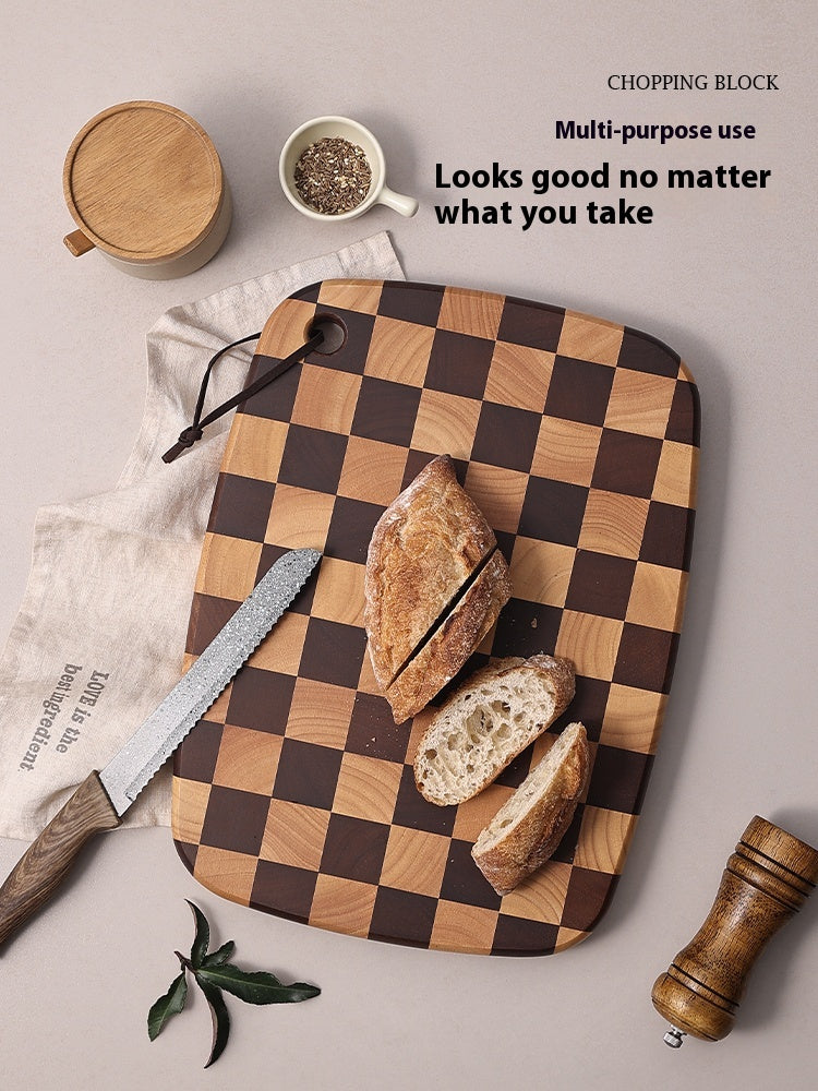 Acacia Wood Chessboard Grid Cutting Board Solid Wood Kitchen Board