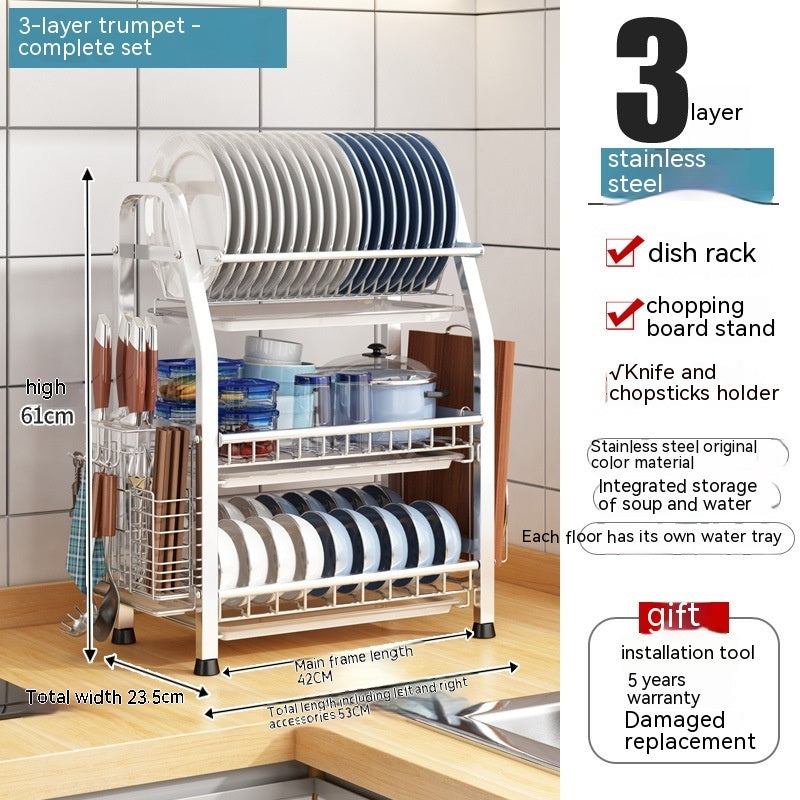 Stainless Steel Kitchen Storage Rack Multifunctional