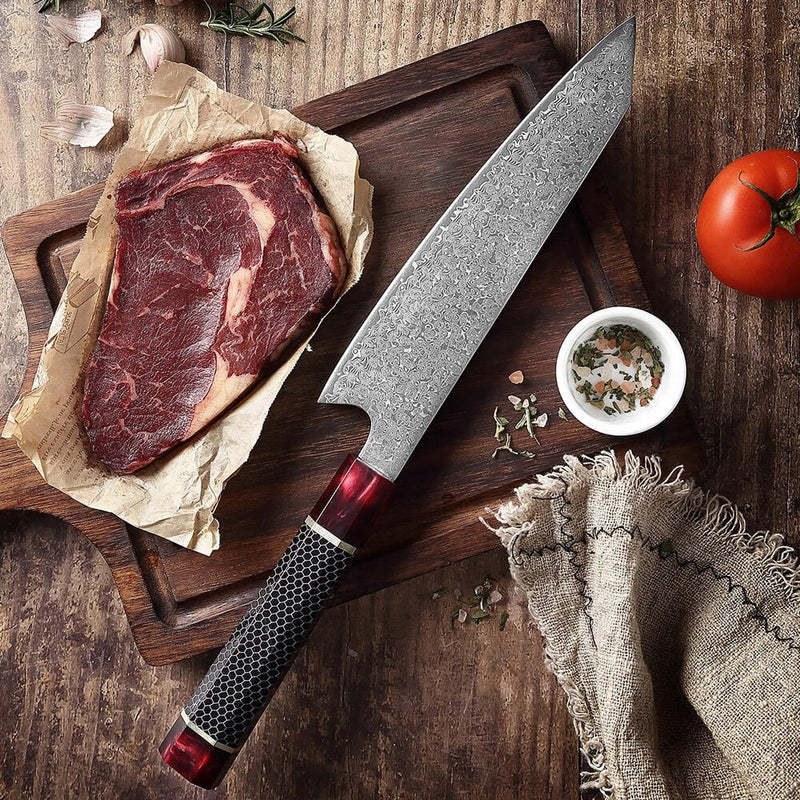 8-inch Honeycomb Handle Damascus Kitchen Knife
