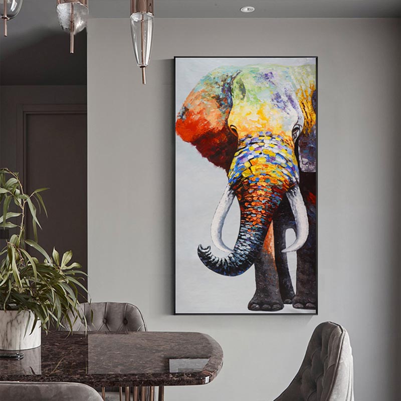 Abstract Elephant Oil Painting Canvas Wall Decor