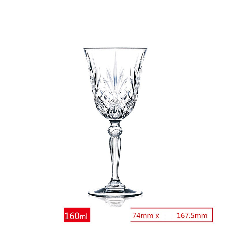 Carved Crystal Goblet For Elegant Beverage Serving