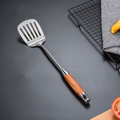 304 Stainless Steel Wooden Handle Kitchen Spoon Utensil