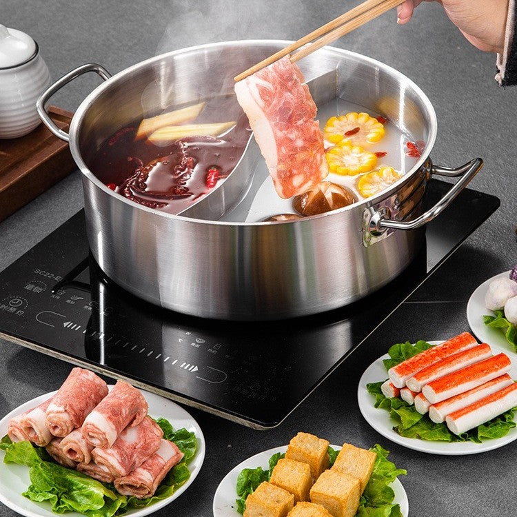 Stainless Steel Single Bottom Soup Pot Induction Cooker Compatible