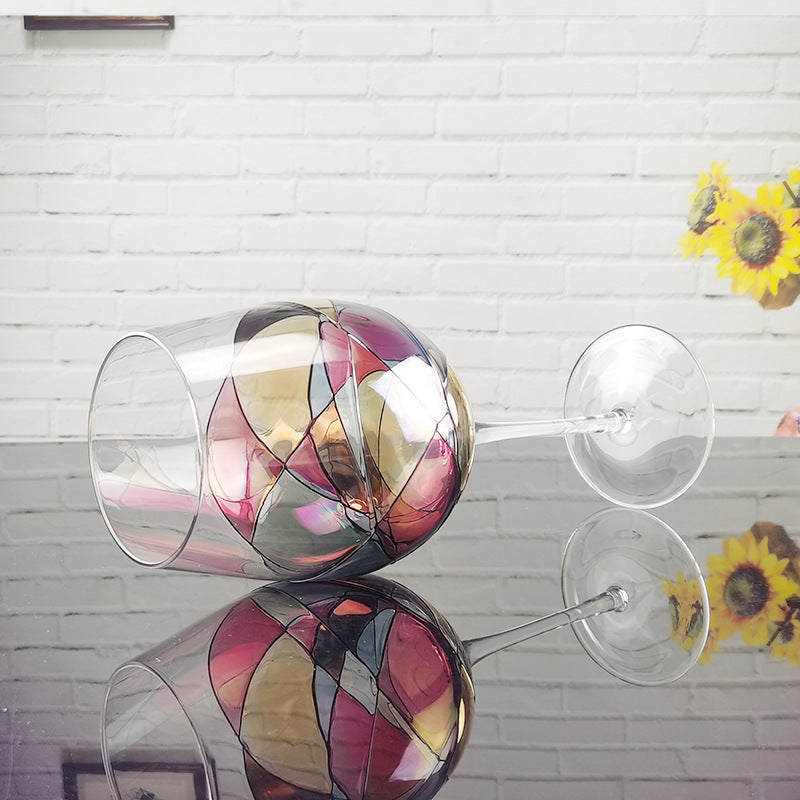 Colored Crystal Goblet For Household Beverage Serving