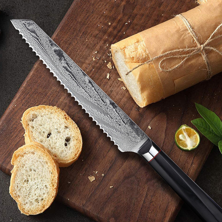 Japanese Damascus Steel Kitchen Bread Knife