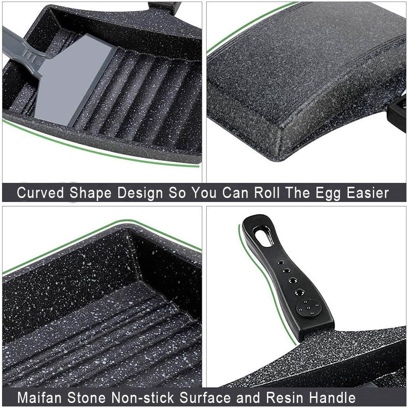 Japanese Tamagoyaki Maifan Stone Non Stick Egg Roll Pan