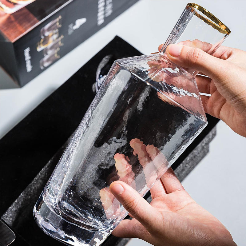 Crystal Glass Whiskey Tumbler Set For Home Beverage Use