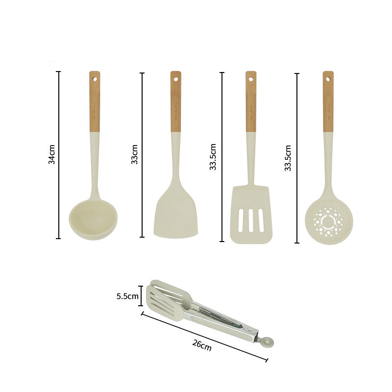 High Temperature Silicone Kitchen Utensils Set Spatula Spoon Colander