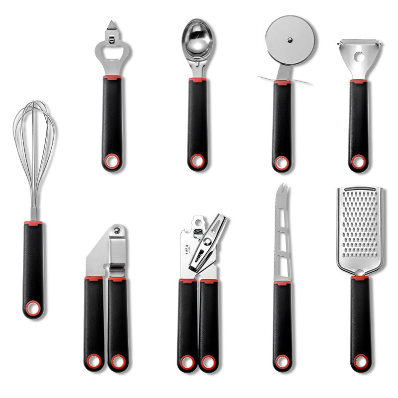 Creative Stainless Steel Kitchen Utensils Plastic Handle Set