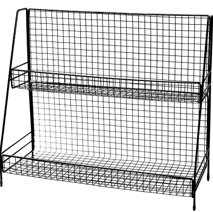 Wrought Iron Double Layer Kitchen Storage Rack Organizer