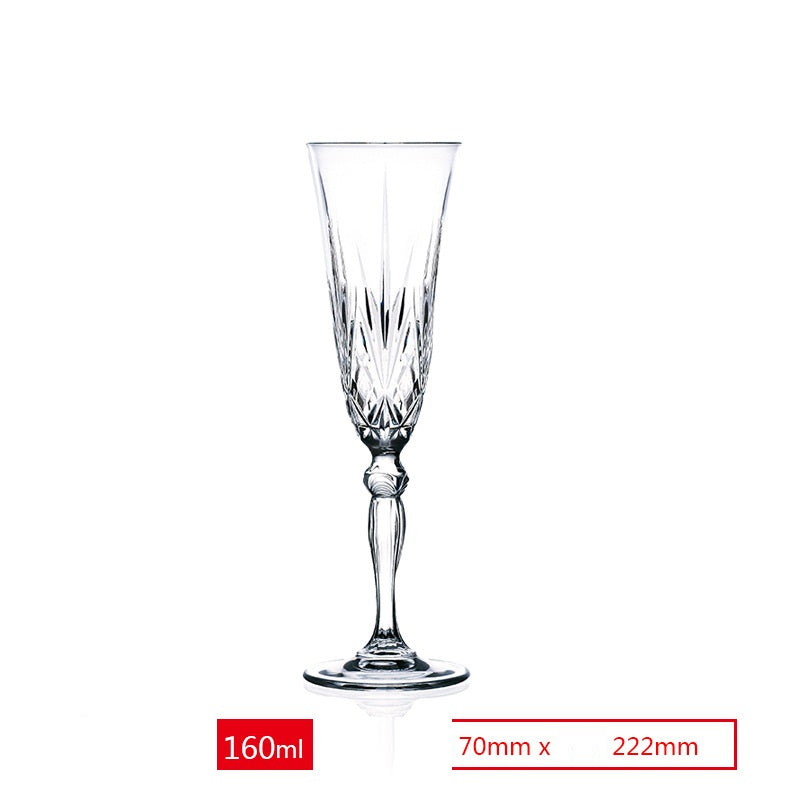 Carved Crystal Goblet For Elegant Beverage Serving