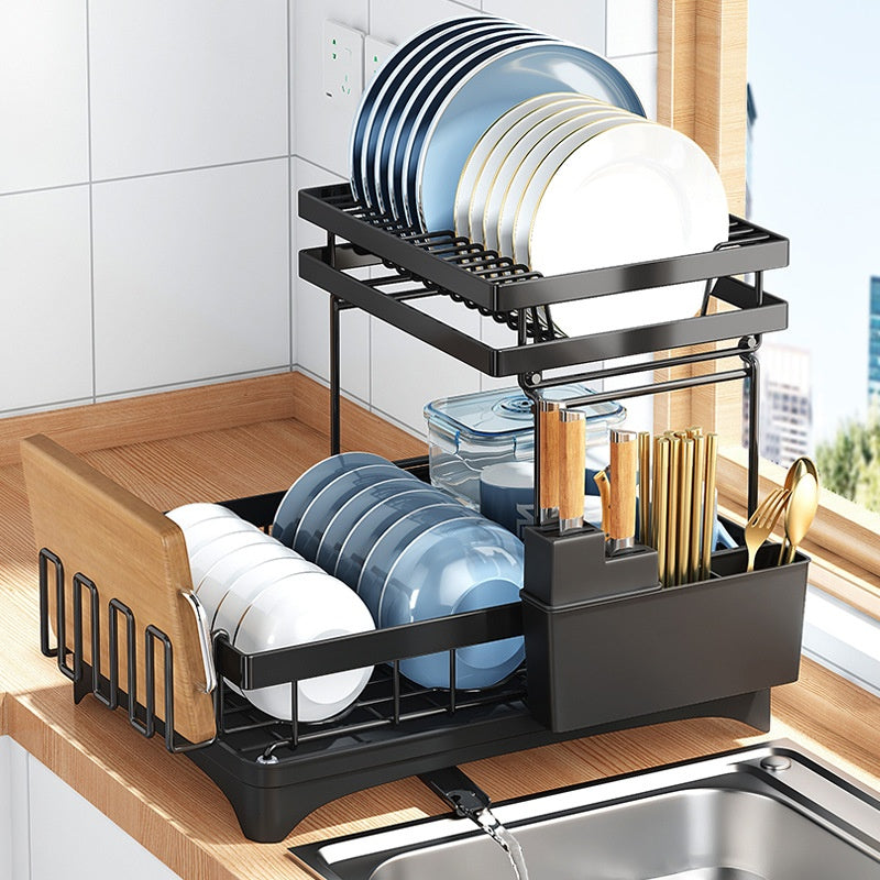 Kitchen Dish Drying Rack Tableware Flatware Storage Organizer Holder