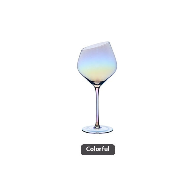 Beveled Crystal Goblet Electroplated Elegant Beverage Glass