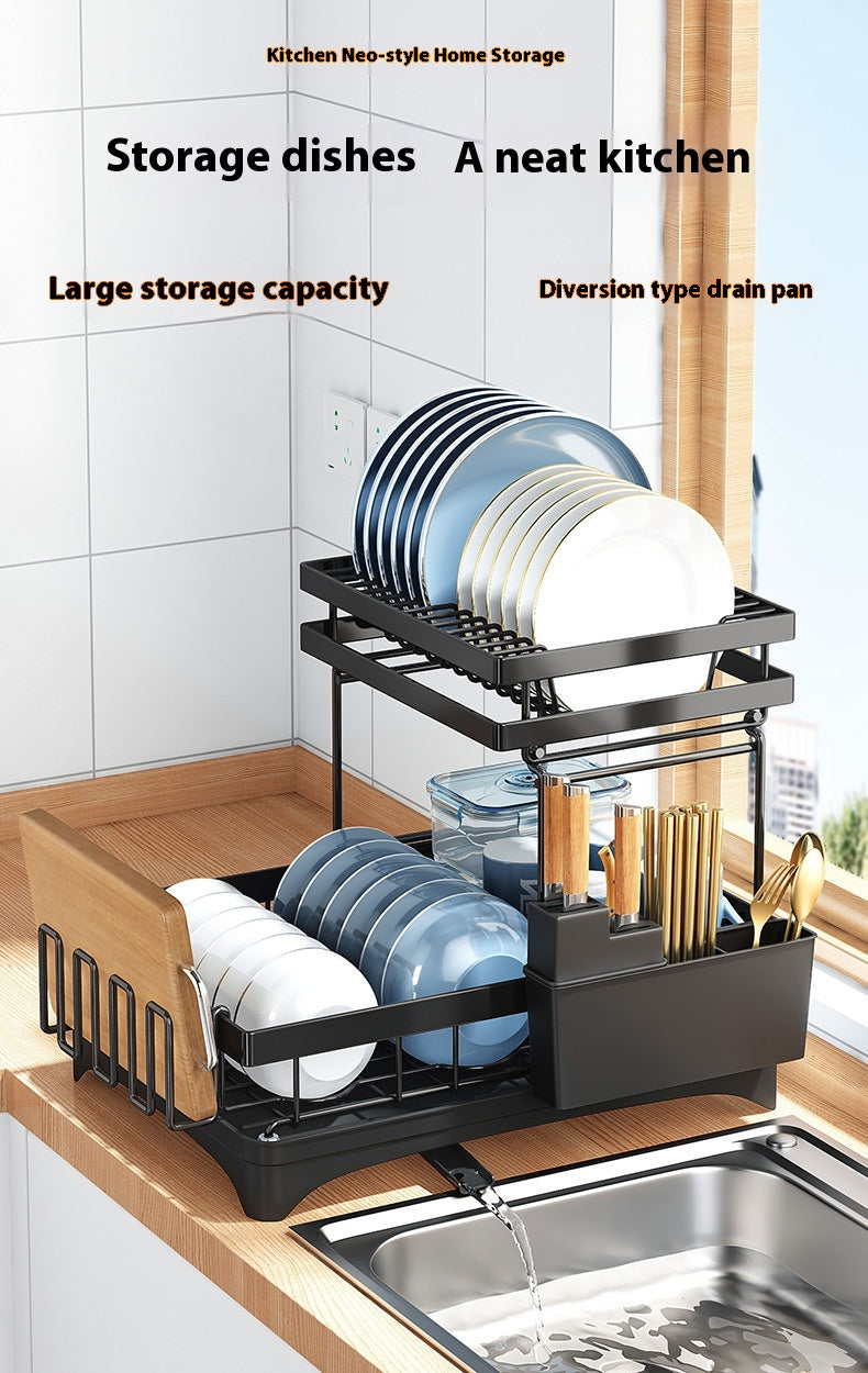 Kitchen Dish Drying Rack Tableware Flatware Storage Organizer Holder