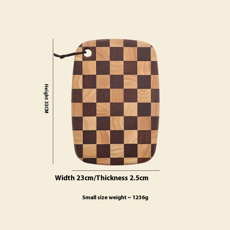 Acacia Wood Chessboard Grid Cutting Board Solid Wood Kitchen Board
