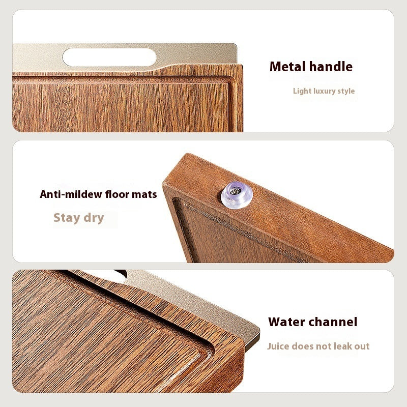 Solid Wood Kitchen Chopping Board Anti Mold Antibacterial Cutting Board