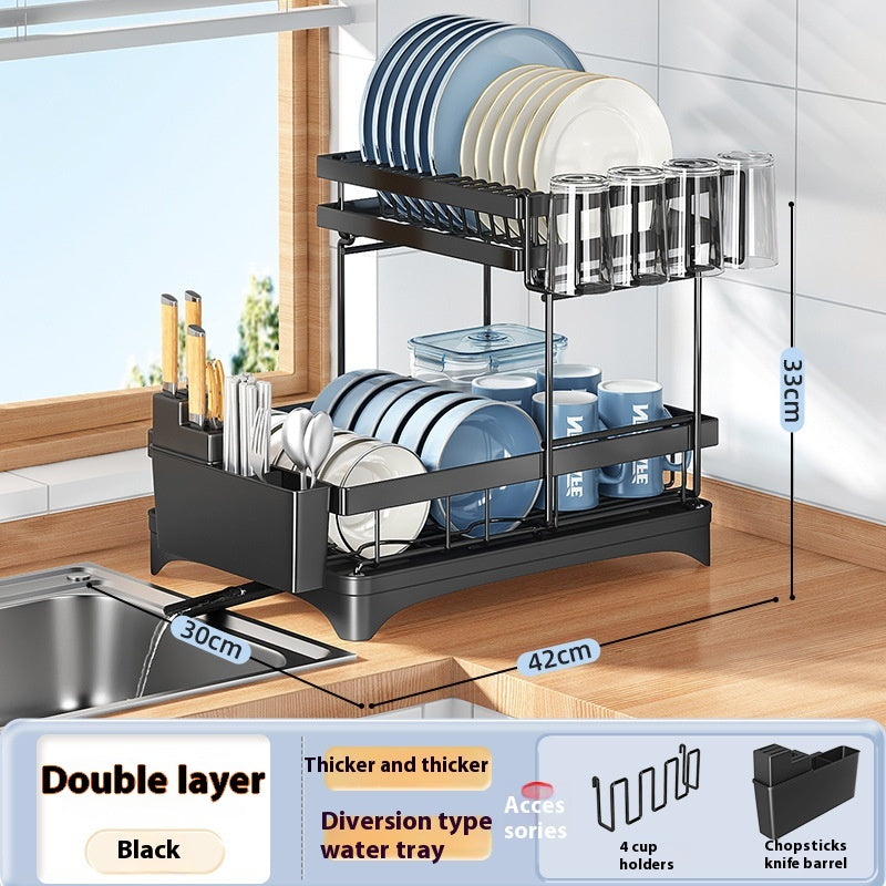 Kitchen Dish Drying Rack Tableware Flatware Storage Organizer Holder
