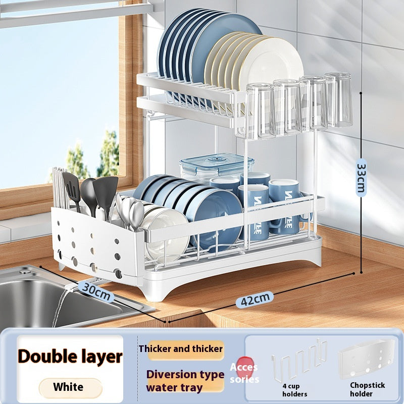 Kitchen Dish Drying Rack Tableware Flatware Storage Organizer Holder