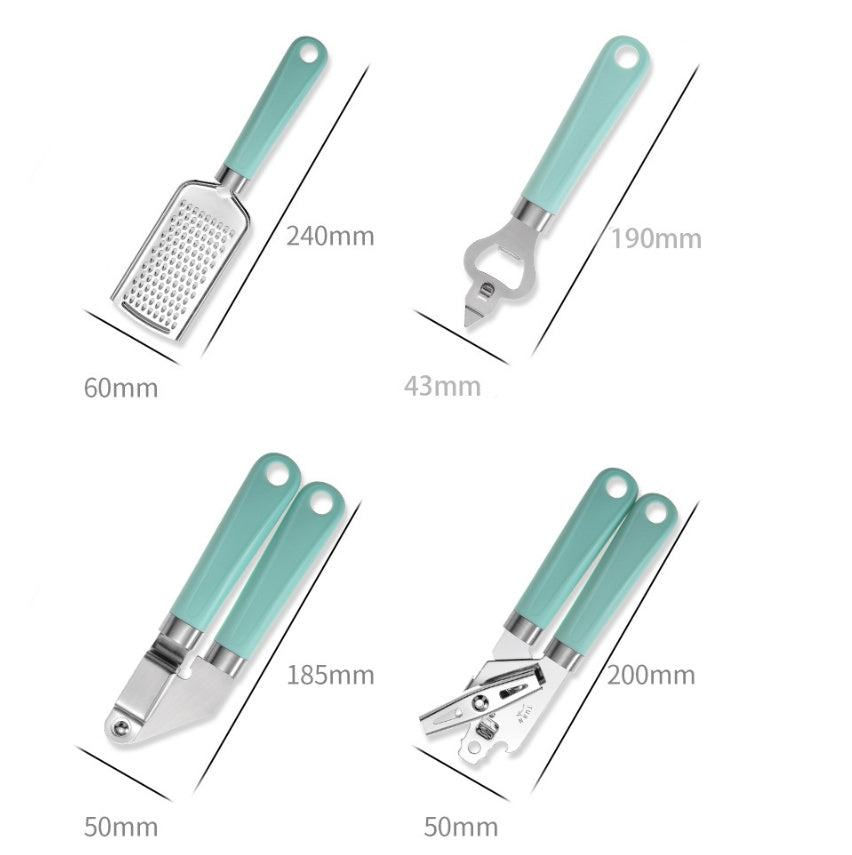 Creative Stainless Steel Kitchen Utensils Plastic Handle Set