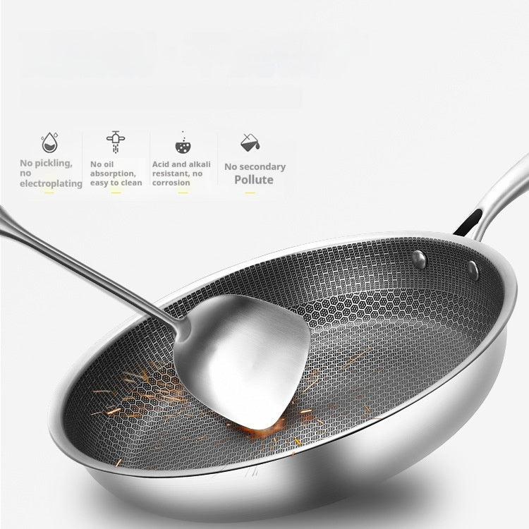 Stainless Steel Honeycomb Non Stick Frying Pan Household Cookware