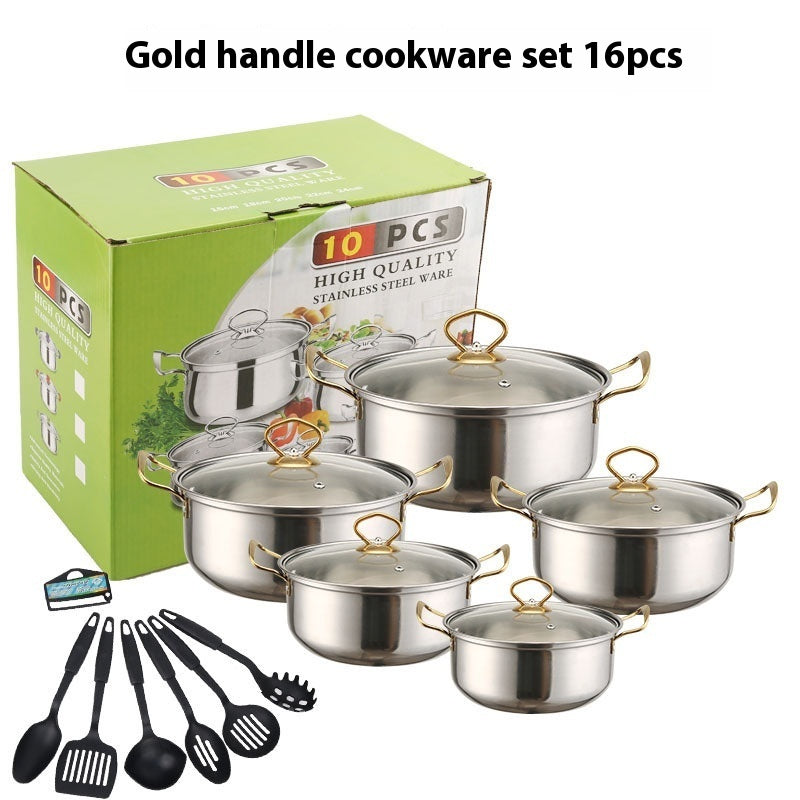 Stainless Steel Wire Handle Milk Pot Soup Pot Steamer Suit