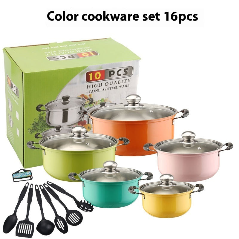 Stainless Steel Wire Handle Milk Pot Soup Pot Steamer Suit