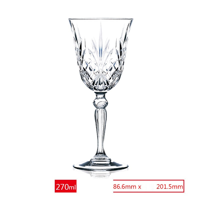 Carved Crystal Goblet For Elegant Beverage Serving