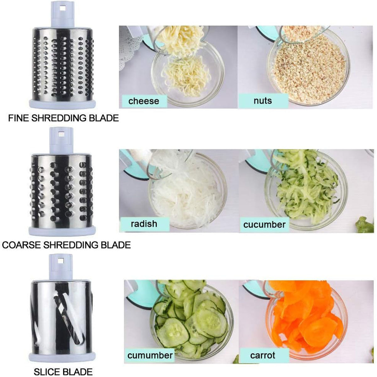 Multifunctional Round Mandoline Vegetable And Cheese Slicer