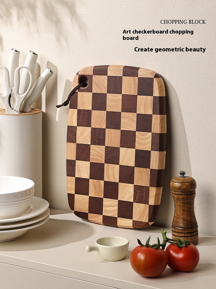 Acacia Wood Chessboard Grid Cutting Board Solid Wood Kitchen Board