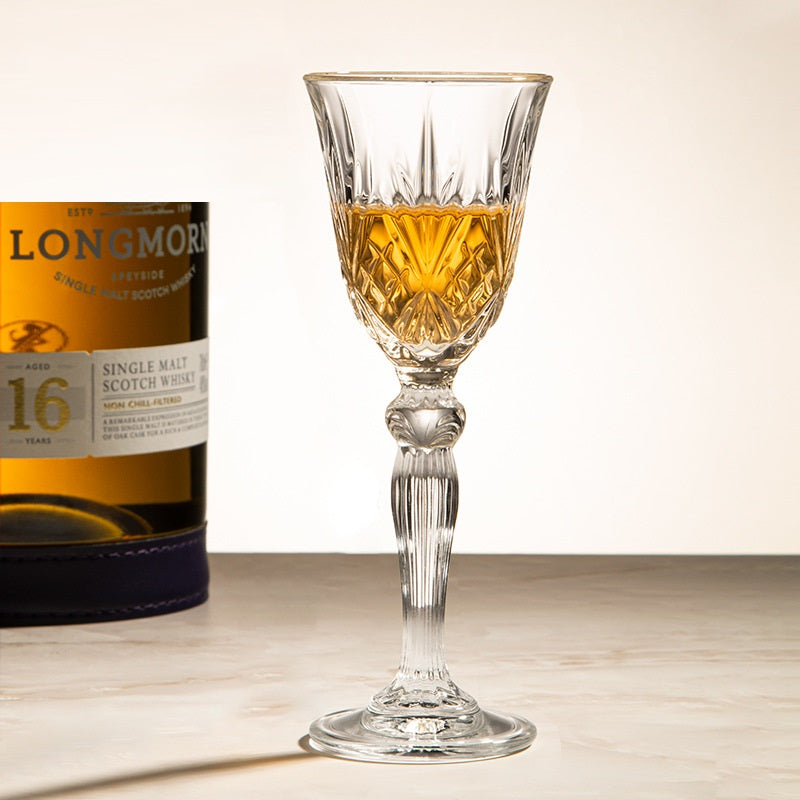 Carved Crystal Goblet For Elegant Beverage Serving