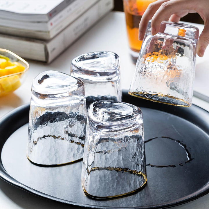 Crystal Glass Whiskey Tumbler Set For Home Beverage Use