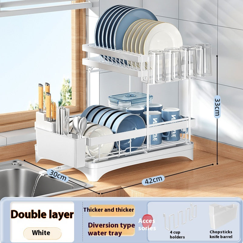 Kitchen Dish Drying Rack Tableware Flatware Storage Organizer Holder
