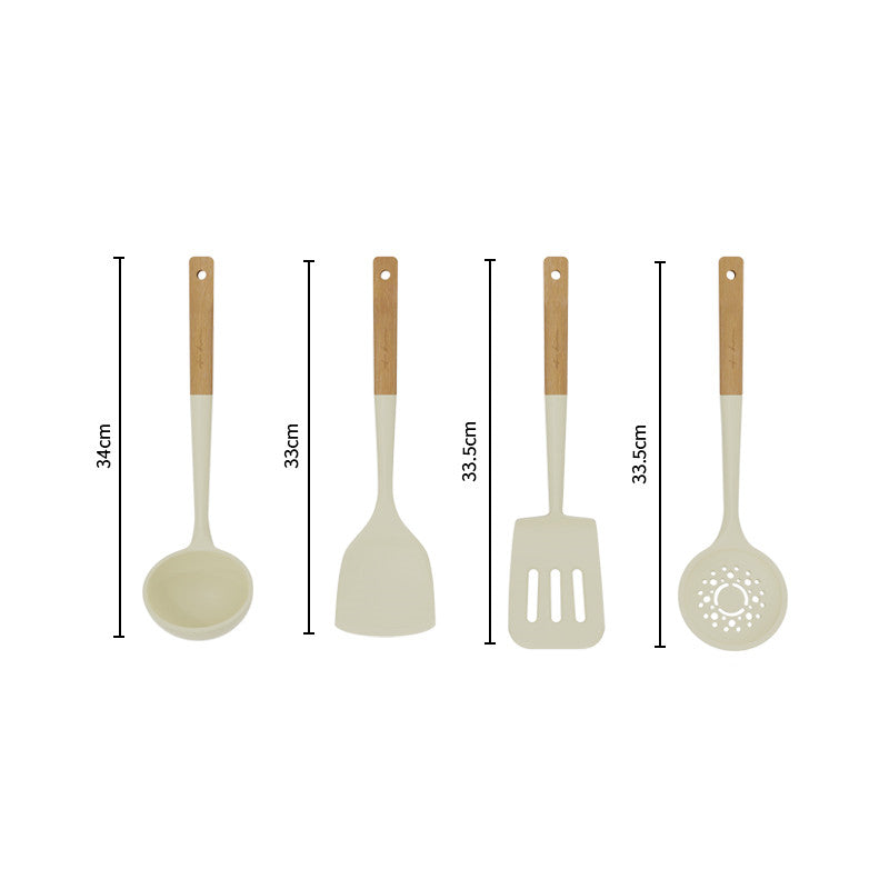 High Temperature Silicone Kitchen Utensils Set Spatula Spoon Colander