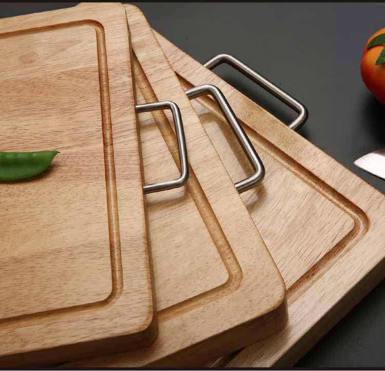 Thick Rubber Wood Rectangular Cutting Board